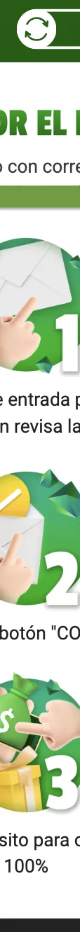Pantalla de confirmación del registro en Brazino777